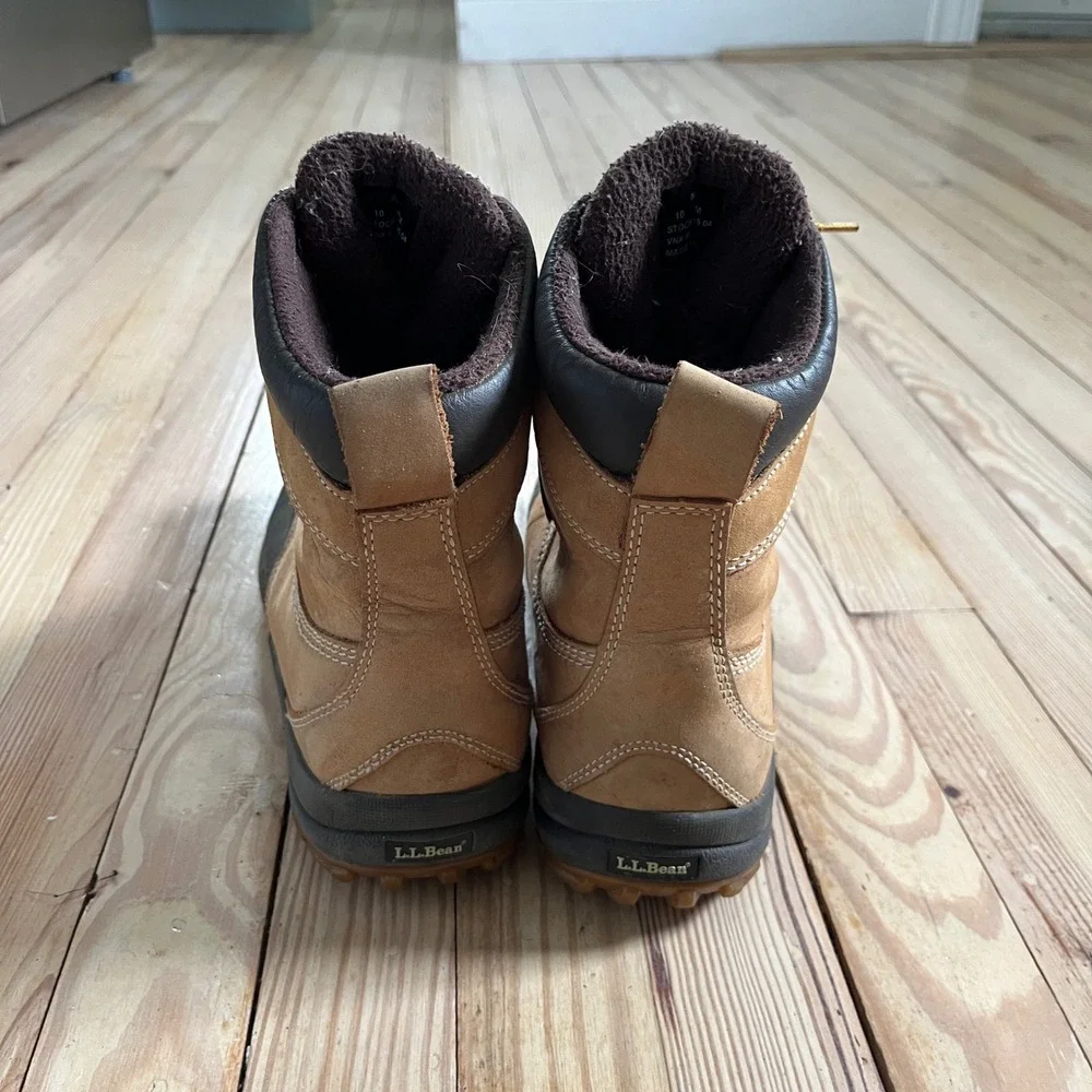LL Bean Mens Storm Chaser Boots WR95 04 Tan Brown Insulated Duck Boots Size 10 M
